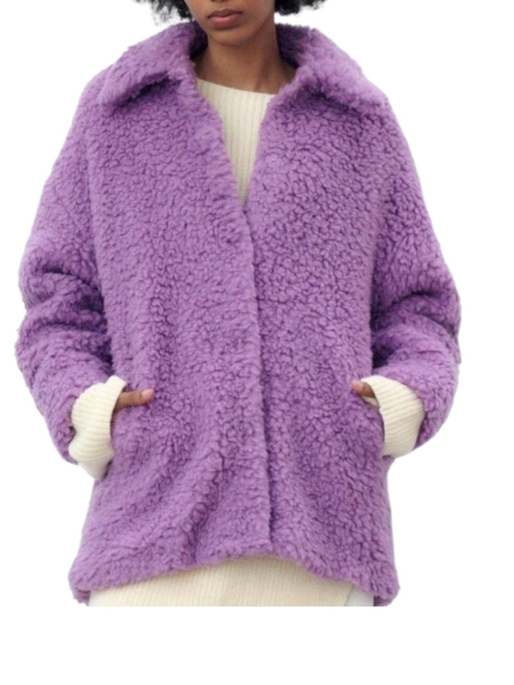 Zara Lavender Teddy Jacket